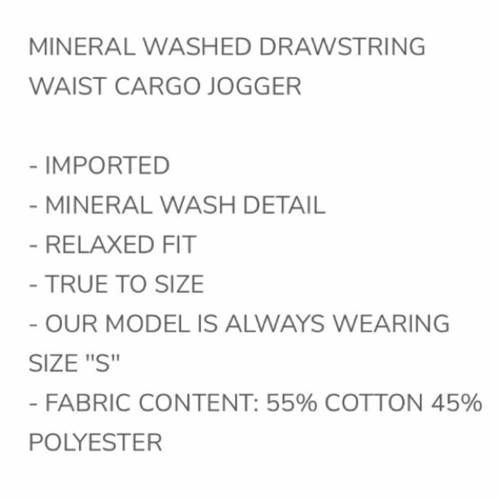 Oli & Hali Washed Black Cargo Drawstring Pants - Picture 4 of 4